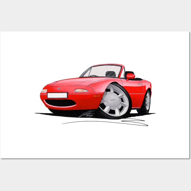 Mazda MX5 (Mk1) Red Wall Art by y30man5